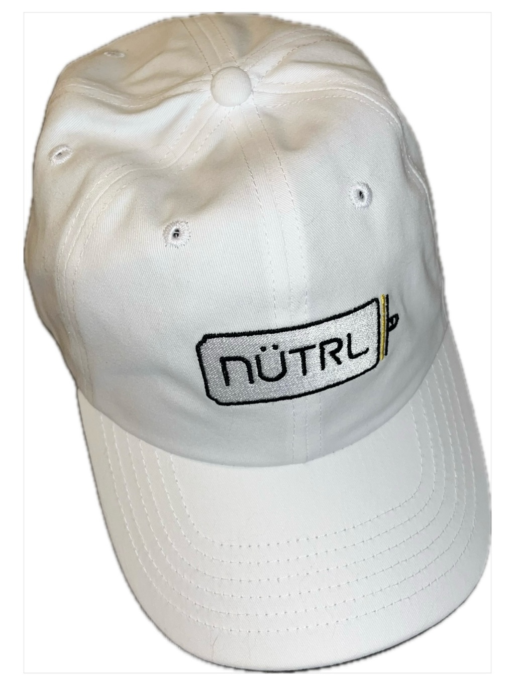Ntrl Embroidered Logo White Baseball Cap